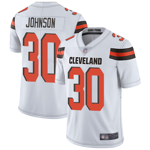 Cleveland Browns D Ernest Johnson Men White Limited Jersey #30 NFL Football Road Vapor Untouchable->cleveland browns->NFL Jersey